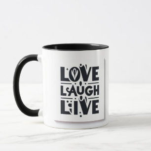 Kärlek Laugh Live in Black Mugg