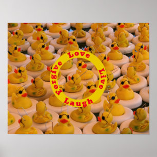 Kärlek Laugh Live Rubber Ankor inspirational Ord Poster