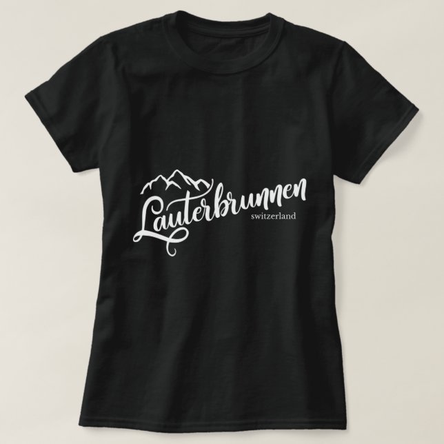 Kärlek Lauterbrunnen Långärmad Shirt Schweiz A T Shirt (Design framsida)
