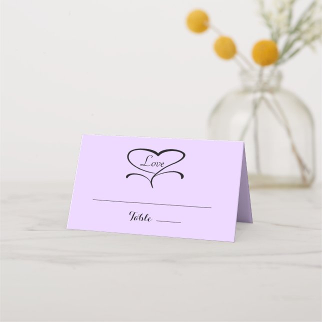 Kärlek Lavendar-mappkort Placeringskort (Framsida)