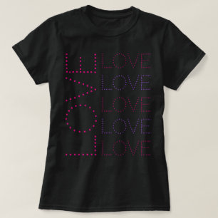 KÄRLEK Lavender and Rosa Chic Dold Typografi T Shirt