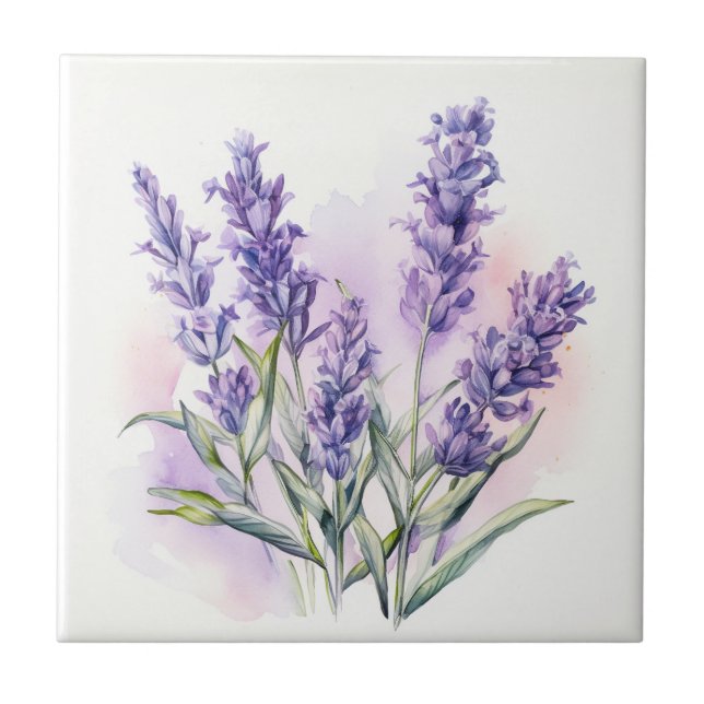 Kärlek Lavender blommor Kakelplatta (Framsidan)
