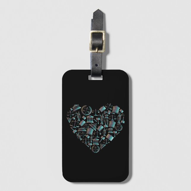 Kärlek Law - Minimalist Lunar Grönt Heart Bagagebricka (Framsida vertikal)