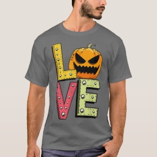 Kärlek Lazy Halloween Costume Pumpkin Jack o lante T Shirt