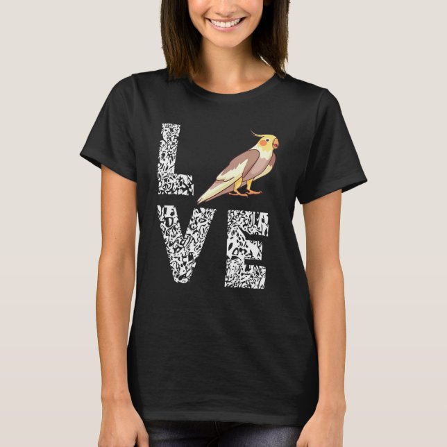 Kärlek Leopard Cockatiel Bird Parrot Pet Bird Owne T Shirt (Framsida)
