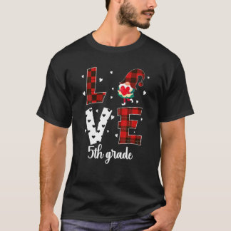 Kärlek Leopard Lärare 100 dagar Gnomes Femte Grad T Shirt