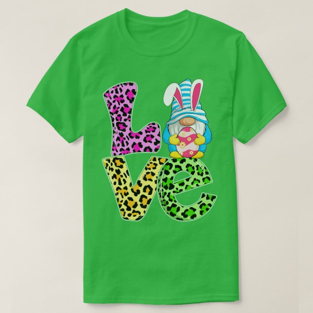 KÄRLEK Leopard Påsk Gnome Kids Toddles Påskägg T Shirt (Design framsida)