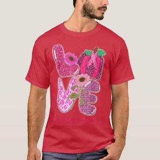Kärlek Leopard Play Pumpkin Rosa Warrior Breast Ca T Shirt