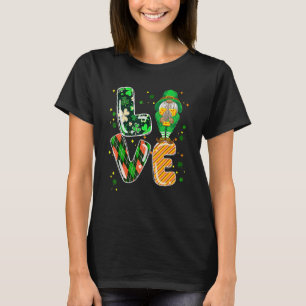 Kärlek Leprechaun Hästsko Shamrock irländsk St Pat T Shirt