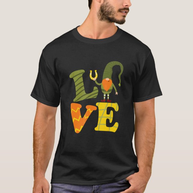 Kärlek Leprechaun Saint Patrick's Day Hästsko Sham T Shirt (Framsida)