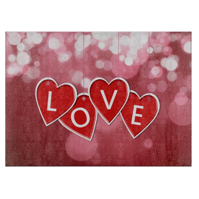 Kärlek Lettering Red Hearts (Framsidan)
