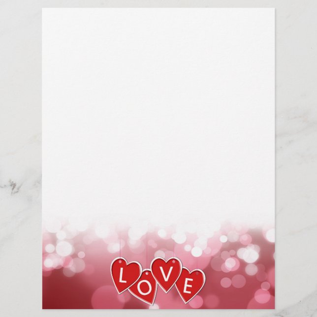 Kärlek Lettering Red Hearts (Framsida)