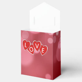 Kärlek Lettering Red Hearts Presentaskar