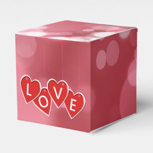 Kärlek Lettering Red Hearts Presentaskar