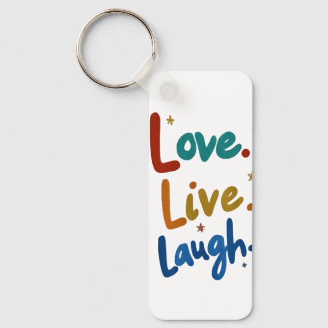 Kärlek, levande, Laugh Aluminium Rectangle T-Shirt Nyckelring (Framsida)