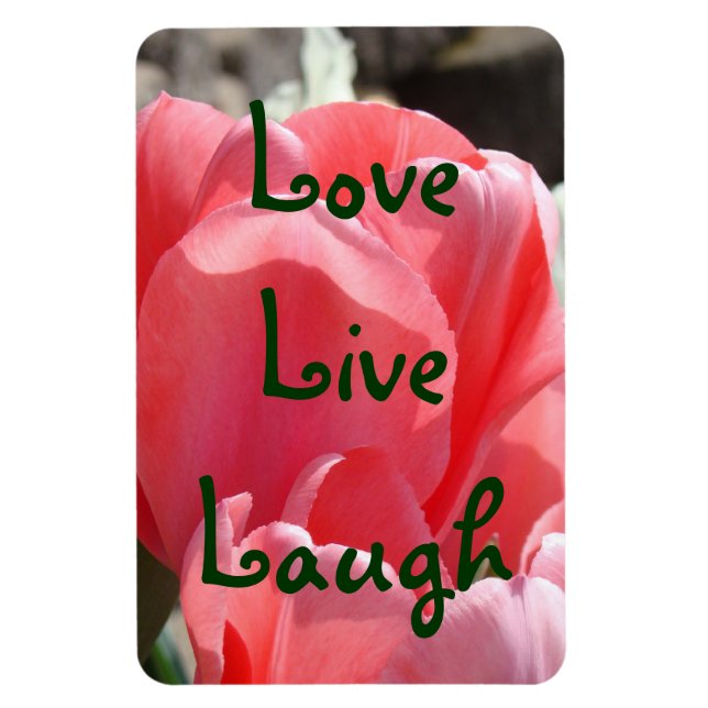 Kärlek Leve Lätt magnets Rosa Tulpaner Vårblommor Magnet (Vertikal)