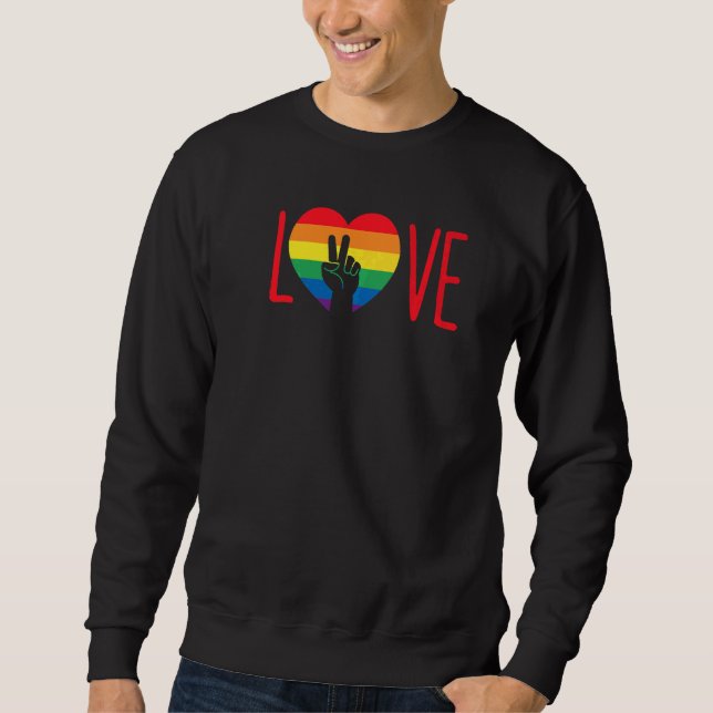 Kärlek Lgbt Bisexual Queer Gay pride Månad Lång Ärmad Tröja (Framsida)