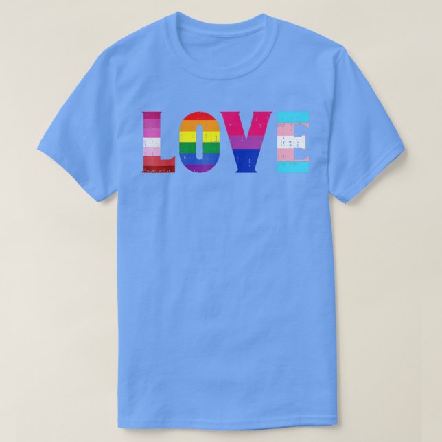 Kärlek LGBT Pride Ally Lesbisk Gay Bisexual Transg T Shirt (Design framsida)