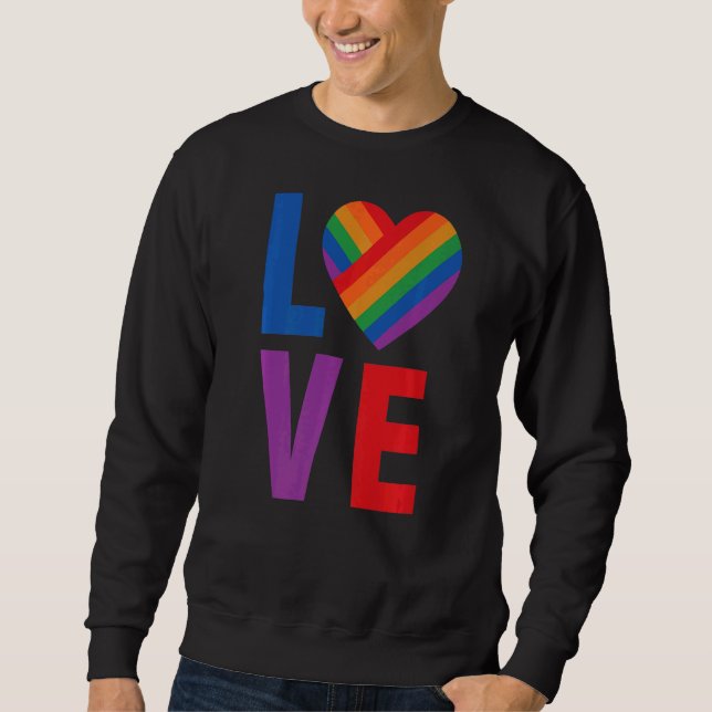 Kärlek Lgbt Pride Lång Ärmad Tröja (Framsida)