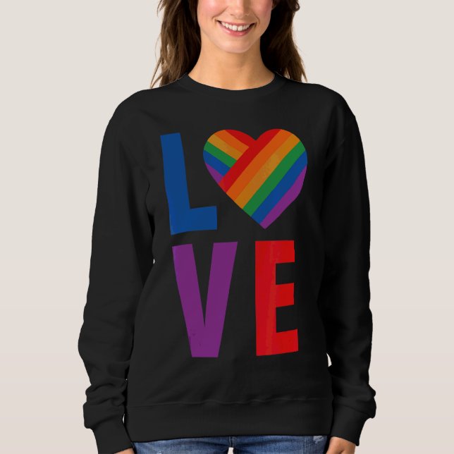 Kärlek Lgbt Pride T Shirt (Framsida)