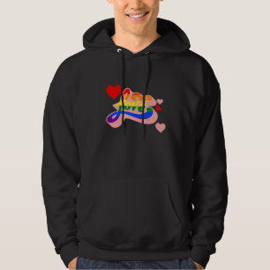 Kärlek Lgbt Q Retro Rainbow Flagga Ally Equa Hoodie
