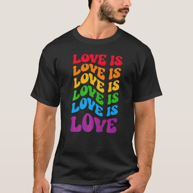 Kärlek Lgbtq Pride Rainbow Graphic Parad marschfle T Shirt (Framsida)