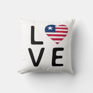 Kärlek - Liberia Flagga Kudde