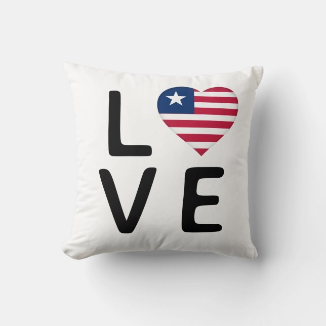 Kärlek - Liberia Flagga Kudde (Framsida)