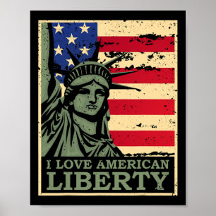 Kärlek Liberty 4 juli Independence day Poster