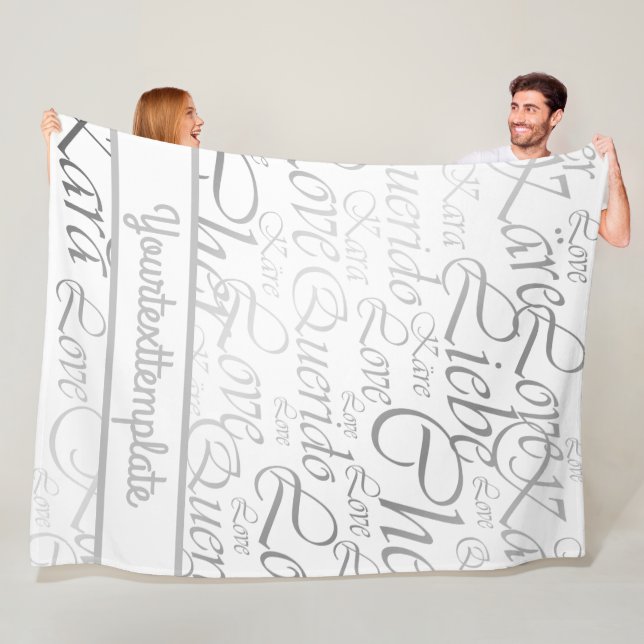 Kärlek,liebe,kara,cher,käre,querido,text,ro,festiv Fleecefilt (På plats)