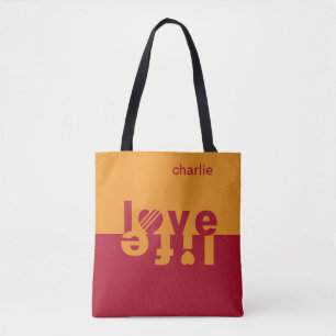 Kärlek/Life anpassningsbar monogram tote bags Tygkasse