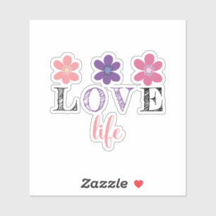 Kärlek Life Flower Sticker Klistermärken
