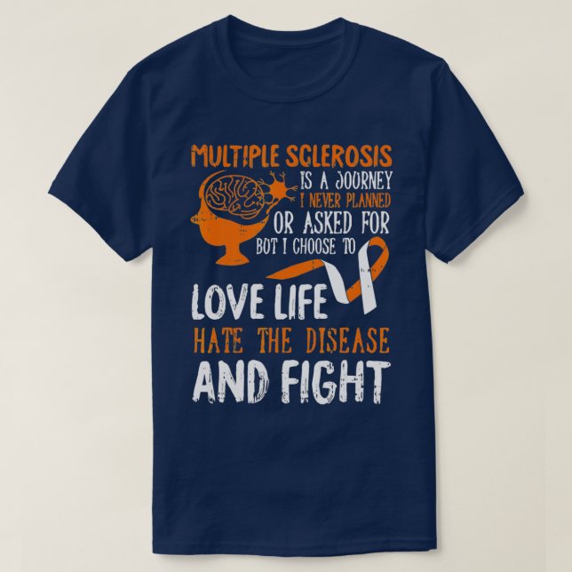Kärlek Life Många Sclerosis Awareness MS Warrior T Shirt (Design framsida)