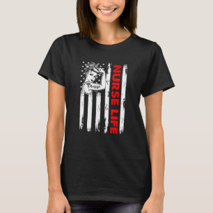 Kärlek Life Nurse 4 juli Amerikanska Flagga Patrio T Shirt