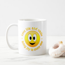 Kärlek Life och ta med sig Joy Lycklig Ansikte Kaffemugg