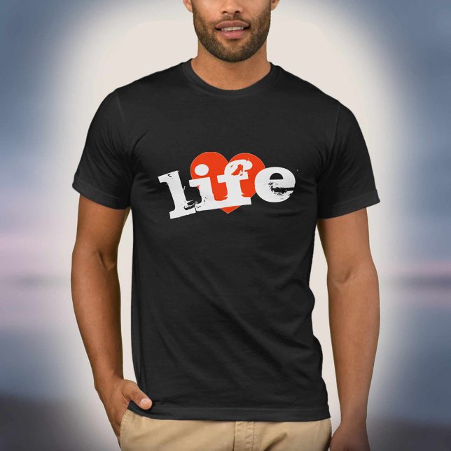 Kärlek Life! Red Heart Design. T Shirt (Skapare uppladdad)