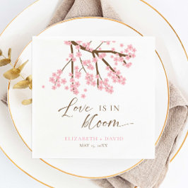 Kärlek ligger i Blommarna Bröllop i Bloom Cherry Pappersservett