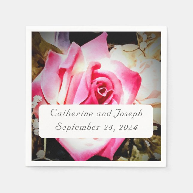 Kärlek ligger i Bloom Bröllop Pappersservett (Framsidan)