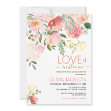 kärlek ligger i Bloom Inbjudningskort för möhippan