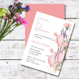 Kärlek ligger i Bloom Inbjudningskort för möhippan