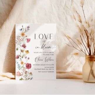 Kärlek ligger i Bloom Möhippa-Blommigt Garden Part Inbjudningar