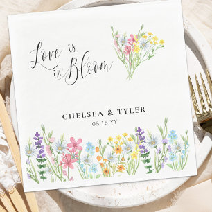 Kärlek ligger i Bloom WildblomPastel Blommigt Bröl Pappersservett