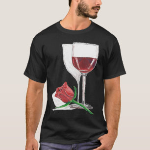 Kärlek ligger i glaset Luft Vin och Hand plockade T Shirt