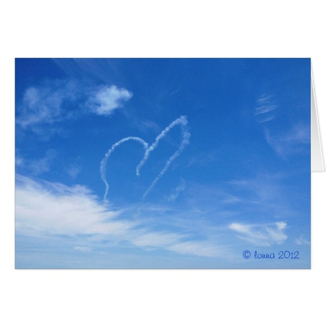 Kärlek ligger i luft hälsningskort (Framsidan Horizontal)