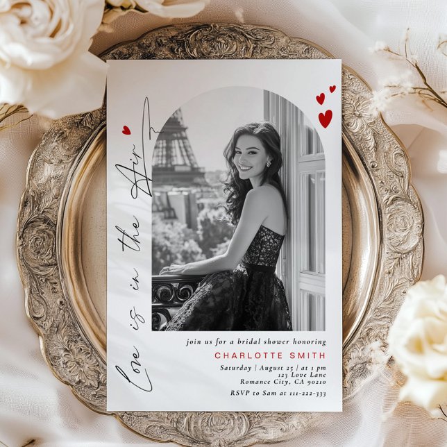 Kärlek ligger i Luft-Möhippan med minimalistiskt f Inbjudningar (Skapare uppladdad)