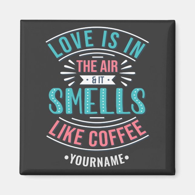 Kärlek ligger i Luft och det luktar som kaffe Magnet (Framsidan)
