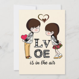 Kärlek ligger i Luft - par Julkort