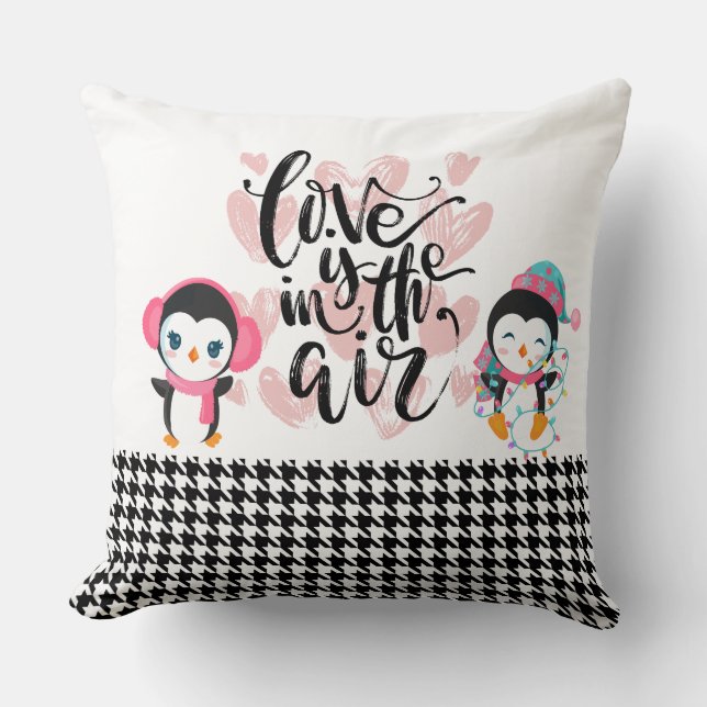 Kärlek ligger i Luft Penguin Play Pillow Kudde (Framsida)