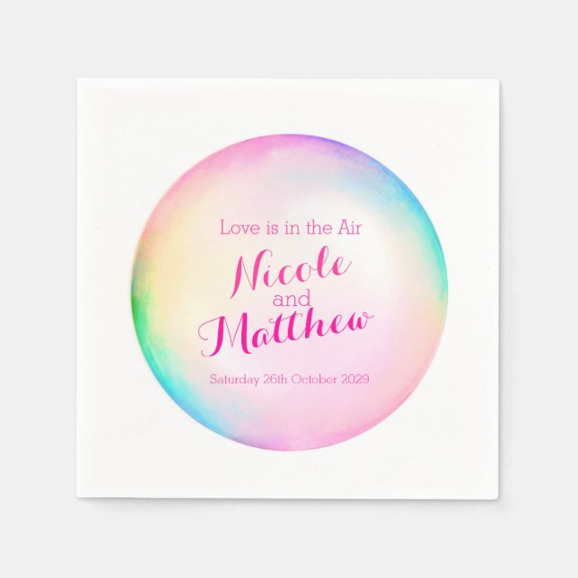 Kärlek ligger i luft personlig-blöjor för bubblor pappersservett (Framsidan)