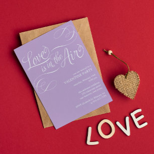 kärlek ligger i Luft-Snyggten Valentines day Party Inbjudningar